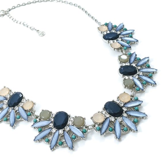 LOFT Jewelry - Loft Blue Jeweled Statement Necklace